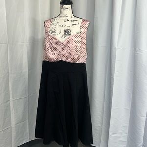Torrid Pink and Black Midi Sundress with Cowl Neck
